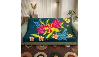 New Design Rayon Sarong Hand Painted Flower Design